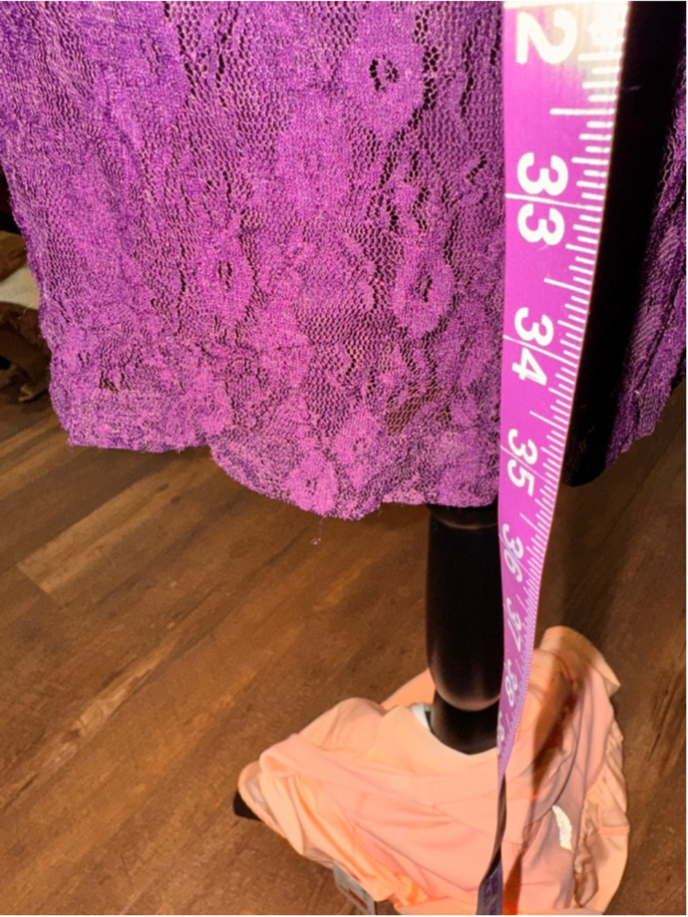 Women's Chaps Purple Lace Long Sleeve Dress M - Picture 6 of 7